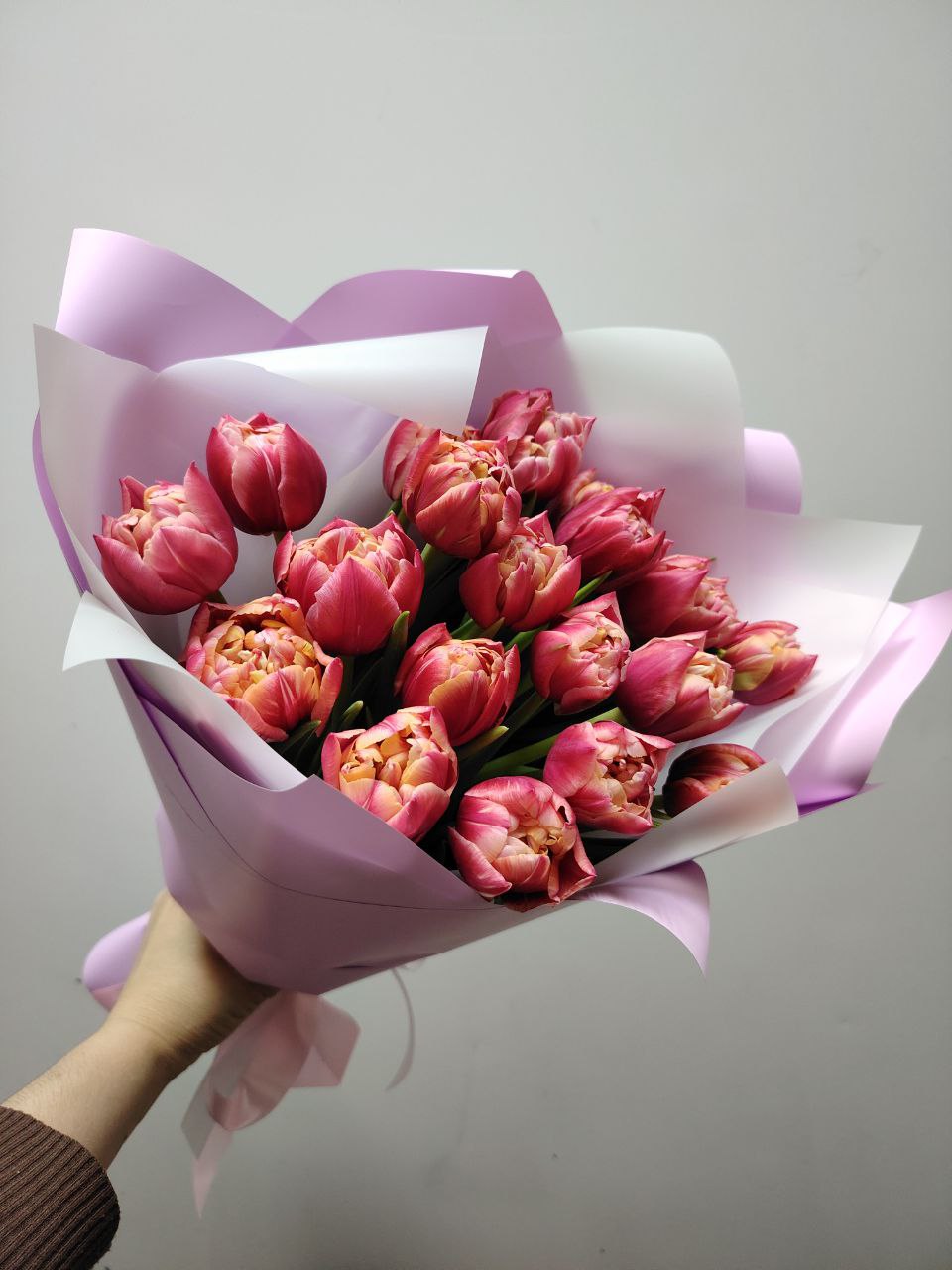 Букет пионовидных тюльпанов "Cияние весны"