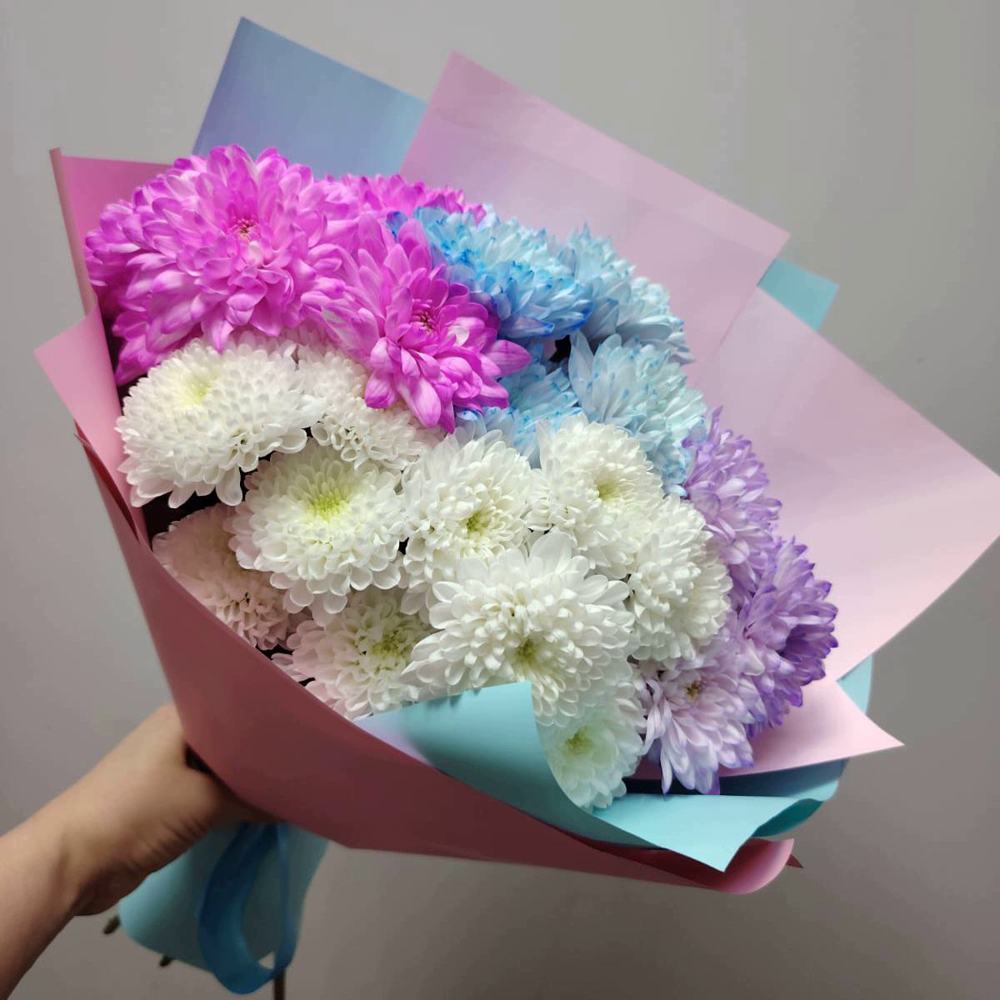 Нежный букет  "Хризантемы для мамы"