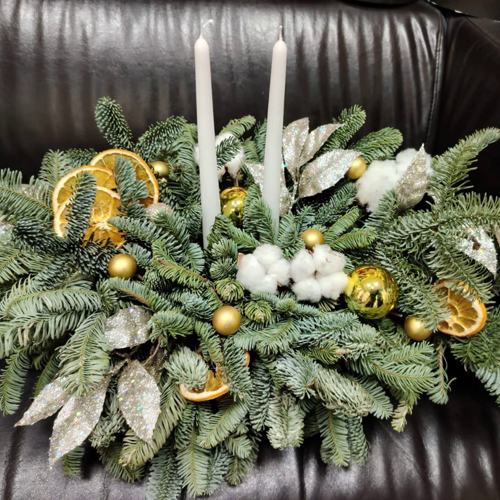 Новогодняя композиция на стол/ ресепшн / стойку "Волшебный вечер"