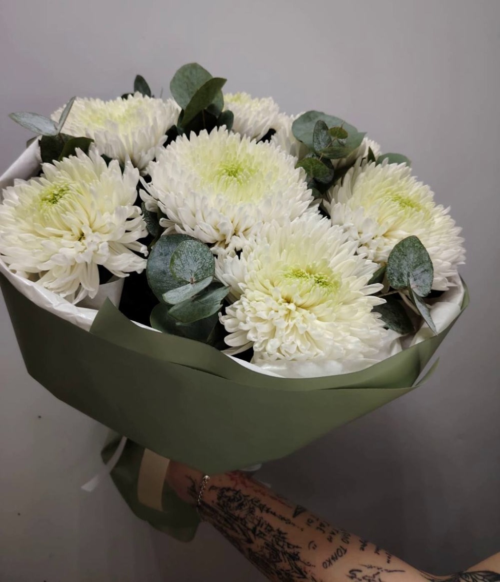 Букет из хризантем "Облако цветов"